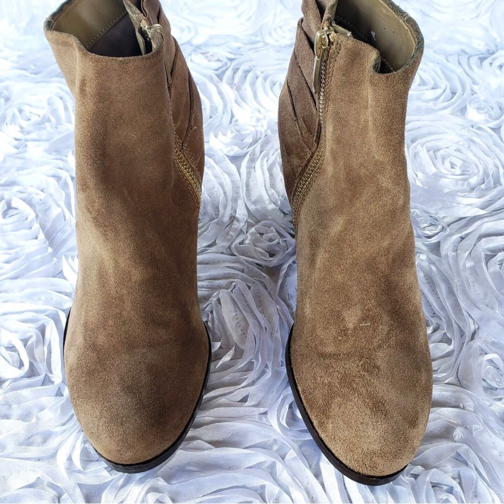 Sam Edelman Lucca Brown Suede Buckle Ankle Heel Boots Bootie Women's Size 7 M - Picture 2 of 8